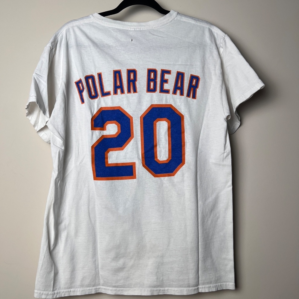 Gildan New York Mets Baseball Polar Bear White T-Shirt Large 100% cotton - Picture 7 of 10